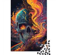 Art du crâne de feu 1000 Pièce Carton Robuste Jeu De Puzzle Couple Partenaires Formation De Concentration Idée Cadeau 70x50cm/1000pcs