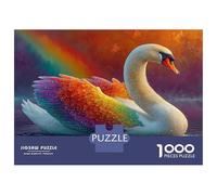Art du Cygne prismatique Puzzle 1000 Pièces - Carton Épais Et Durable & Puzzle Art Luminous Eaux Vibrantes - pour Puzzle-Enthousiastes 70x50cm/1000pcs Cadeau De Noël