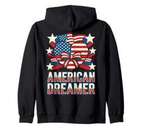 Art du Drapeau américain American Dreamer Patriotic Heart Stars Stripes Sweat à Capuche