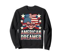 Art du Drapeau américain American Dreamer Patriotic Heart Stars Stripes Sweatshirt