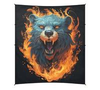 Art du Feu Loutre Tente de Plage Abri Solaire pour Camping,Installation Facile,Portable avec Sacs de Sable pour Pêche Pique-Nique Plein Air