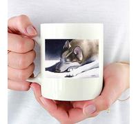Art Du Husky De Sibérie Tasse À Thé Céramique Tasse À Café Durable Mug Cadeau Mignon Pour Collègue Bureau Noël 330Ml