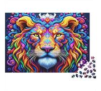 Art du Lion Arc-en-Ciel 1000 Pièces Papier Écologique Puzzle Classique Adolescents Fans 12-18 Ans Soulagement du Stress Décoration Murale 70x50cm/1000pcs