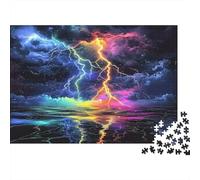 Art du Lion Arc-en-Ciel Puzzles 1000 Pièces, Profil de Lion Arc-en-Ciel Vibrant, Jeu de création et logique, décoration Murale, Cadeau pour Tous