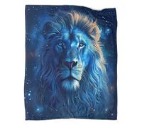 Art du Lion Bleu - Couverture Chaude Polyvalente pour Canapés,Style Cosmique Fantastique Édredon De Lit De Voyage Douce Et,80x90inch(200x230cm)