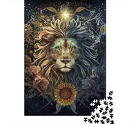 Art du Lion Mythique 1000 Pièces Carton Épais Puzzle Premium Collecteurs Décompression Défiant Décoration Murale Idée Cadeau 70x50cm/1000pcs