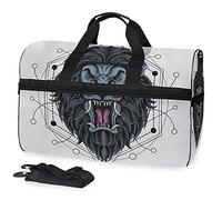 Art du Lion Sacré Sombre Sac de Sport de Natation de Sport avec Compartiment À Chaussures Sacs de Sport À Bandoulière Sac À Main pour Voyage Femmes Filles