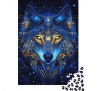 Art du Loup Cosmique 1000 Pièces Papier Écologique Jeu De Puzzle Senior Jigsaw Enthusiastes Formation De Concentration Décoration Murale 52x38cm/1000pcs