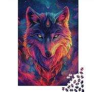 Art du Loup psychédélique Puzzle 1000 Pièces Adulte Jeu Stimulant Difficile pour Toute La Famille Cadeau Original Fantaisie 38x26cm/1000pcs