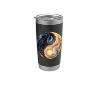 Art du loup Yin Yang Gobelet isotherme en acier inoxydable double paroi