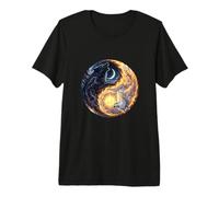 Art du Loup Yin Yang T-Shirt Haut de Gamme