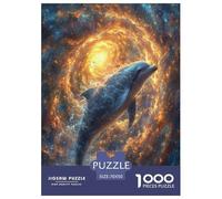 Art du Motif tourbillonnant de la Baleine Adultes Puzzles 1000 Pièces Animal Marin Jeux Éducatifs Décoration Intérieure Cadeaux d'anniversaire pour Noël Jeu De Défi Familial Tueur Ennuyeux