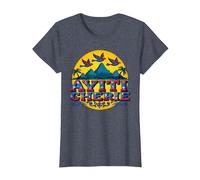 Art du Paradis Tropical Ayiti Cherie de la Fierté haïtienne T-Shirt, Femme, Bleu Chiné, L