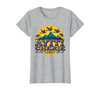 Art du Paradis Tropical Ayiti Cherie de la Fierté haïtienne T-Shirt, Femme, Gris Chiné, L