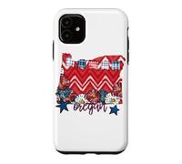 Art du Patrimoine régional à Carreaux Floraux à Chevrons de l'Oregon Coque pour iPhone 11