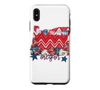 Art du Patrimoine régional à Carreaux Floraux à Chevrons de l'Oregon Coque pour iPhone XS Max