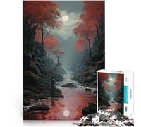 Art du Paysage fluvial Puzzles pour Adultes 1000 pièces Jouets à Faire soi-même Convient pour la décoration de Bureau 38x26cm