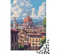 Art du Paysage Urbain de Florence 1000 Pièces Papier Écologique Jeu De Puzzle Couple Partenaires Jeu Amusant Et Stimulant Entraînement du Cerveau Cadeaux 52x38cm/1000pcs