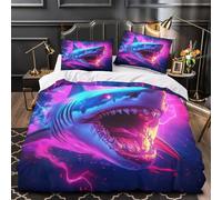 Art du Rat néon Housse de Couette Imprimé en 3D Microfibre résistante Hypoallergique cybernétique numérique Parure de Lit Fermeture Éclair Ultra Douce Confortable for Hommes King（220x240cm）