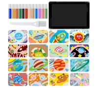 Art Du Sable À Décoller Et À Coller - Kits De Feuilles D'art De Sable Autocollantes, Brosse À Plateau, Sables Colorés | Ensemble D'artisanat Éducatif Pour Les , La Maternelle, Le Plaisir Créati