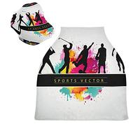 Art Du Sport Aquarelle Housse de Canopée pour Poussette,Siège de Voiture pour Bébé Dais Siège Auto Couverture D'Allaitement Pare-Soleil Respirant Extensible pour Bébé