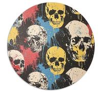 Art du Squelette 1000 Pièce Jigsaw Puzzles Jeux Éduchatifs Soulageur De Stress Puzzle Rond Jeu De Défi Unique pour Cadeaux De Voyage, Présent 1000pcs (67.5x67.5cm)