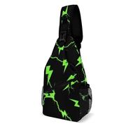 Art Du Tonnerre Vert Homme Femme Sacs À Dos Porté Travers Avec Poches Multiples Crossbody Bag Casual Sac À Bandoulière Pour Sport Business Camping