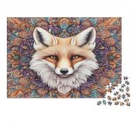 Art du Visage du Renard Puzzle 1000 Pièces avec Clic Parfait, Puzzle Adulte Ultra Difficult Puzzle pour Un Jeu De Puzzle De Fête, pour Les Amateurs D'énigmes 70x50cm/100