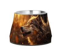 Art du Vrai Loup Gamelles AntidéRapantes pour Chiens,Empilables en Acier Inoxydable pour Chiots