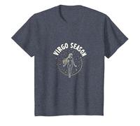 Art du Zodiaque céleste de la Saison de la Vierge pour Homme T-Shirt, Enfant, Bleu Chiné, 10 Ans