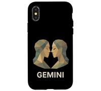 Art du Zodiaque des Jumeaux Gemini Low Poly Coque pour iPhone X/XS