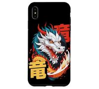 Art Dynamique du Dragon Asiatique avec Kanji et Aura de feu Coque pour iPhone XS Max