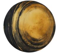 Art Égyptien Antique Cercles Concentriques Tapis Rond Lavable en Machine 120 cm - Tapis Rond imprimé antidérapant à Poils Courts pour Salon, Chambre d'enfant, décoration de Chambre, Jaune