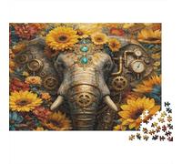 Art éléphant Steampunk 1000 Teile Karton Puzzle Puzzle 1000 Teile Für Erwachsene Familienpuzzle Stressabbau Entspannung Brain Training Geschenk Puzzle Partyspiel 38x26cm/1000pcs