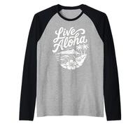 Art en Direct d'Aloha Shaka Surf Wave Hibiscus Hawaii Diamondhead Manche Raglan