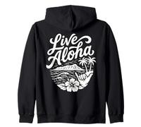 Art en Direct d'Aloha Shaka Surf Wave Hibiscus Hawaii Diamondhead Sweat à Capuche