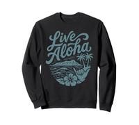 Art en Direct d'Aloha Shaka Surf Wave Hibiscus Hawaii Diamondhead Sweatshirt
