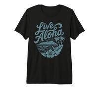 Art en Direct d'Aloha Shaka Surf Wave Hibiscus Hawaii Diamondhead T-Shirt Haut de Gamme