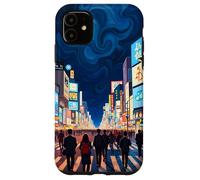 Art en Forme de Tourbillon de la traversée Nocturne de Tokyo Coque pour iPhone 11