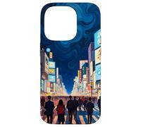 Art en Forme de Tourbillon de la traversée Nocturne de Tokyo Coque pour iPhone 14 Pro