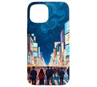 Art en Forme de Tourbillon de la traversée Nocturne de Tokyo Coque pour iPhone 15