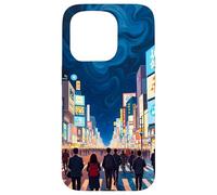 Art en Forme de Tourbillon de la traversée Nocturne de Tokyo Coque pour iPhone 15 Pro