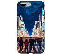 Art en Forme de Tourbillon de la traversée Nocturne de Tokyo Coque pour iPhone 7 Plus/8 Plus