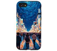 Art en Forme de Tourbillon de la traversée Nocturne de Tokyo Coque pour iPhone SE (2020) / 7/8