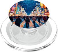 Art en Forme de Tourbillon de la traversée Nocturne de Tokyo PopSockets PopGrip pour MagSafe