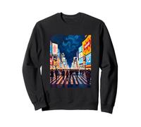 Art en Forme de Tourbillon de la traversée Nocturne de Tokyo Sweatshirt