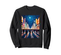 Art en Forme de Tourbillon de la traversée Nocturne de Tokyo Sweatshirt