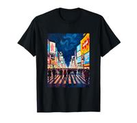 Art en Forme de Tourbillon de la traversée Nocturne de Tokyo T-Shirt