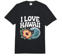 Art en Forme de Vague d'hibiscus Tropical d'Hawaï Comfort Colors Adult Heavyweight T-Shirt