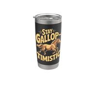 Art équestre motivant Stay Gallop-Timistic Gobelet isotherme en acier inoxydable double paroi